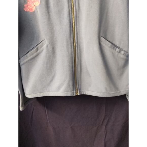 Lighthouse Apparel Soft Blue Jacket With Flowers on front women's size XL - Picture 6 of 11
